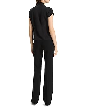 Theory Women's Cap Sleeve Blouse, Black, XXS-XS at Amazon